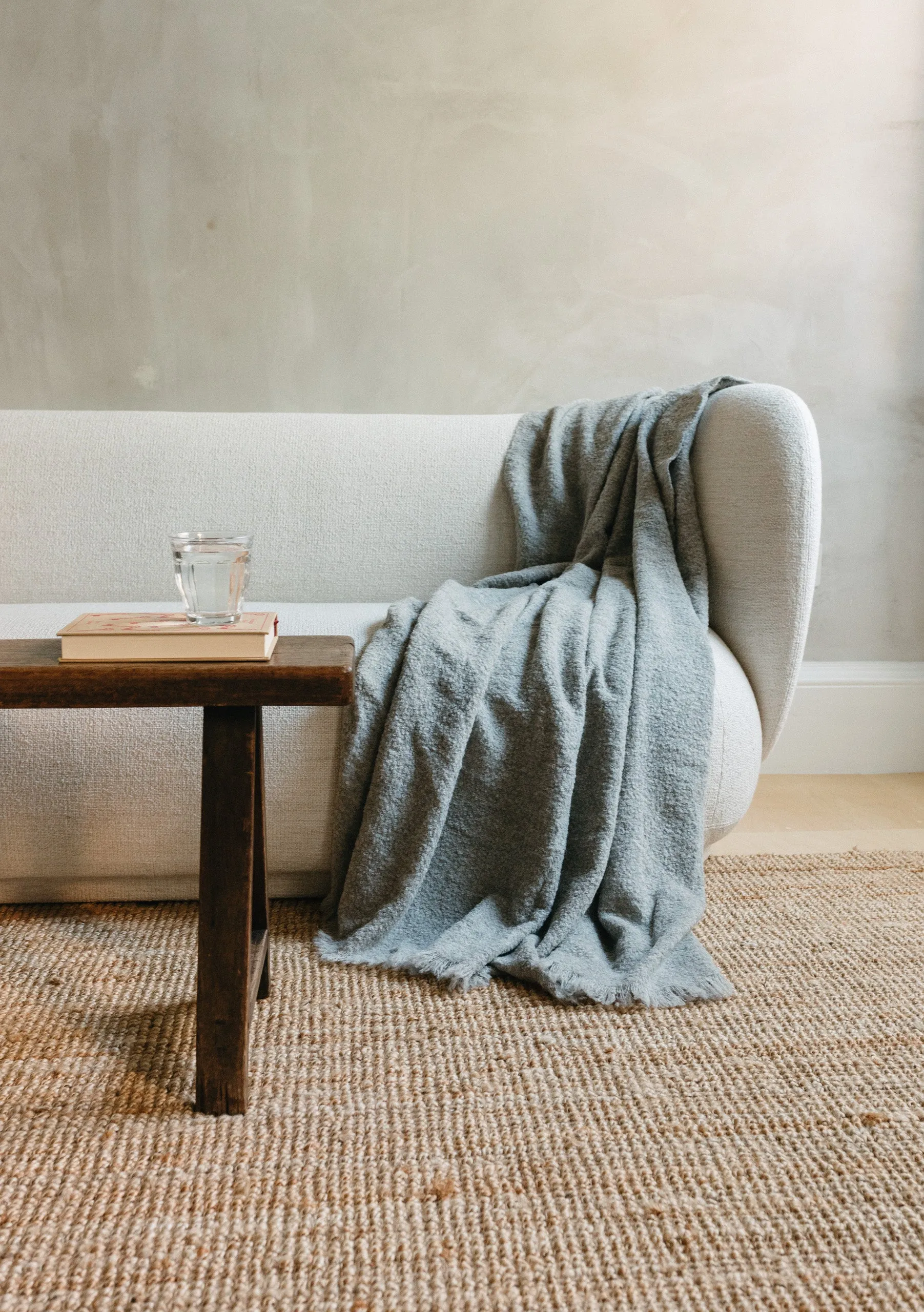 Alpaca Blanket in Light Grey Melange