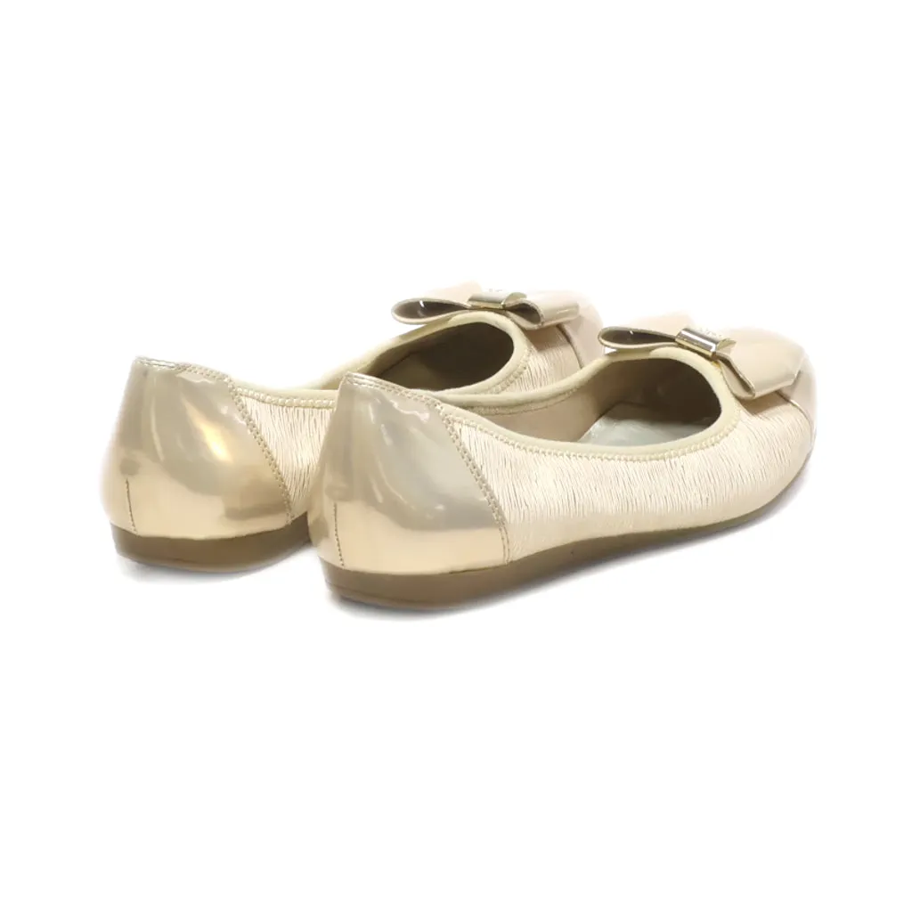 Anne Klein Alphia Ballerinas Fabric Gold Colour For Women