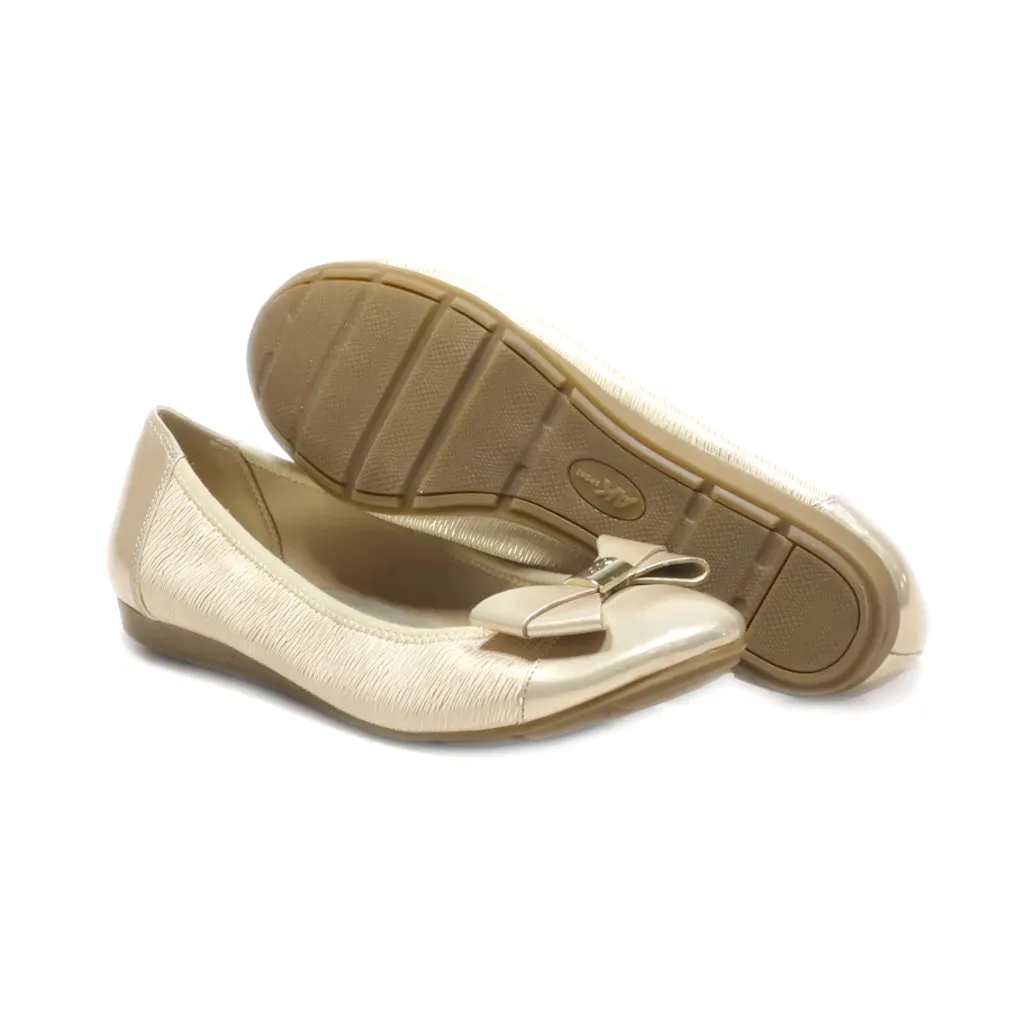 Anne Klein Alphia Ballerinas Fabric Gold Colour For Women