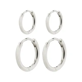 ARIELLA recycled hoop earrings 2-in-1 set silver-plated