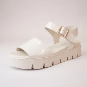 Babels Ivory Patent Leather Sandals