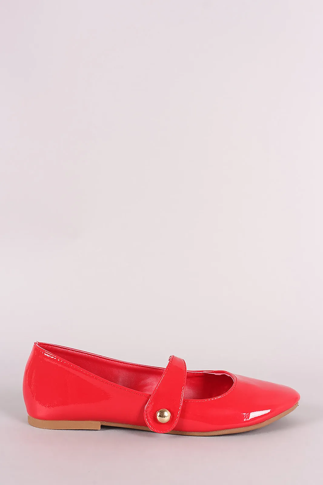 Bamboo Patent Round Toe Mary Jane Ballet Flat