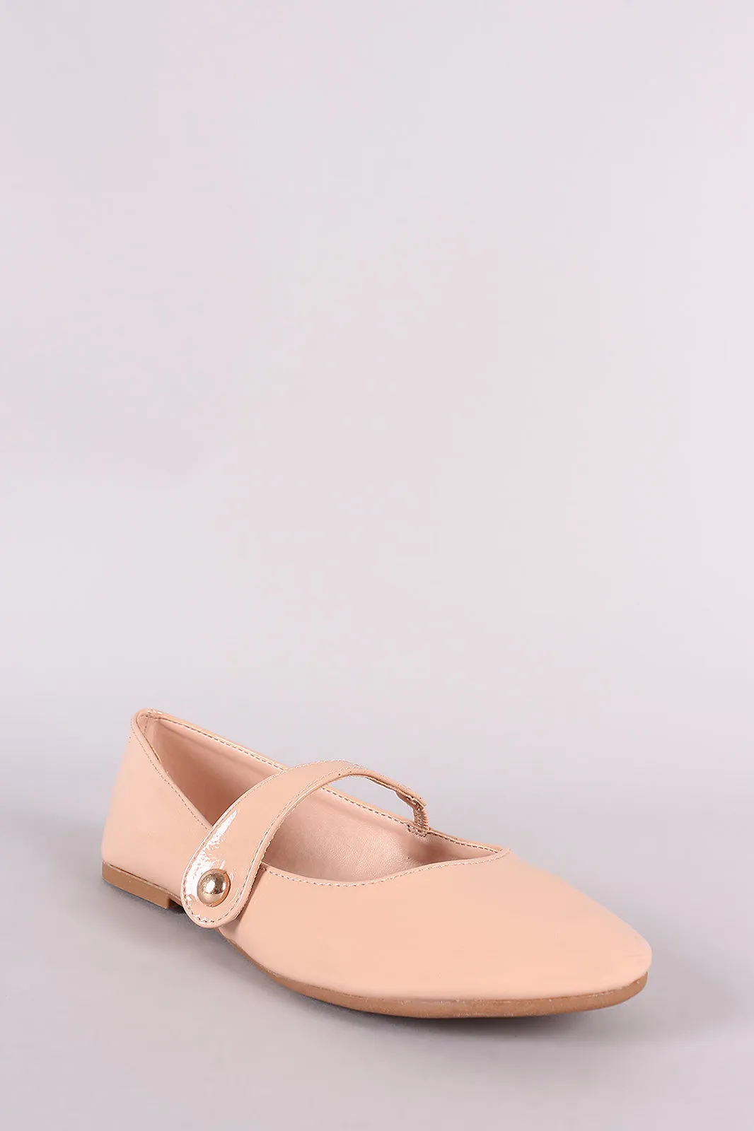 Bamboo Patent Round Toe Mary Jane Ballet Flat