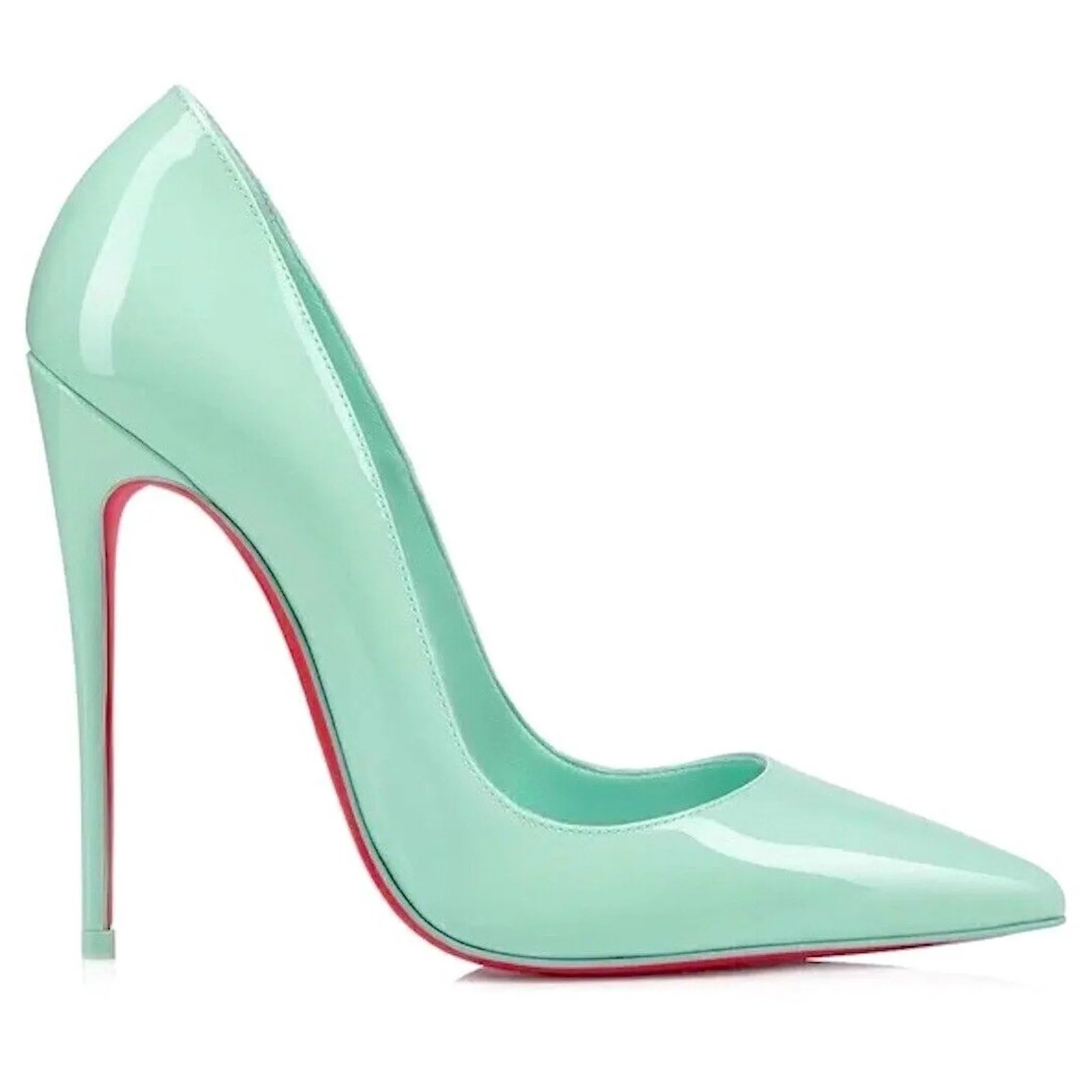 Christian Louboutin So Kate 120 patent leather pointed toe pumps Mint Green