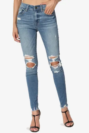 Clara Ripped High Rise Crop Skinny Jeans in HAS MD