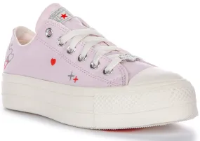 Converse Chuck Taylor Lift Low A09115C In Lilac | Hearts