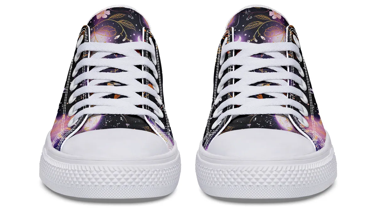 Cosmic Petals Low Tops - Classic Premium Canvas Shoes with Comfortable and Durable Soles