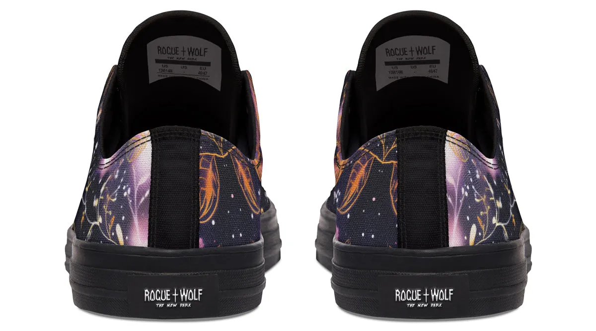 Cosmic Petals Low Tops - Classic Premium Canvas Shoes with Comfortable and Durable Soles