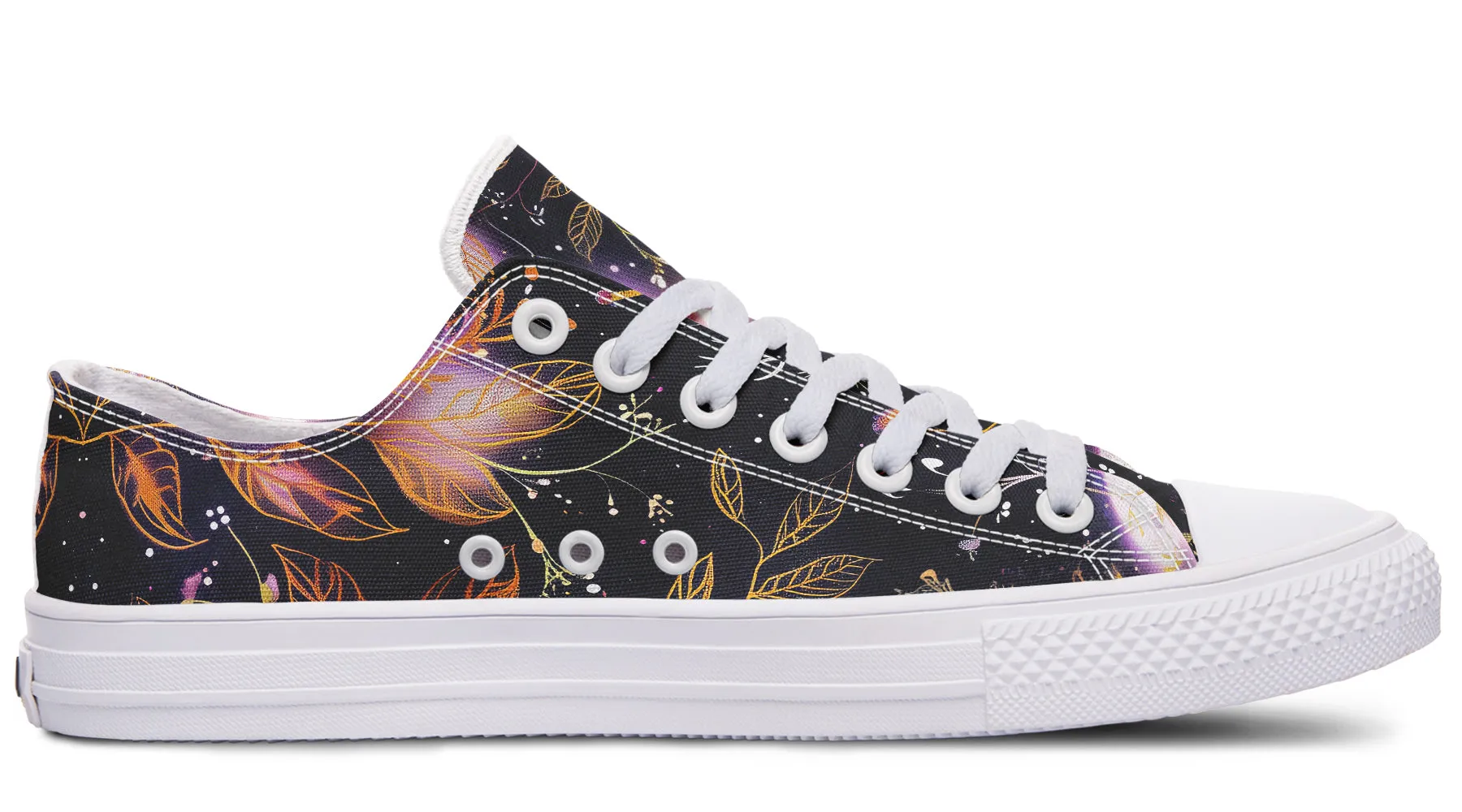 Cosmic Petals Low Tops - Classic Premium Canvas Shoes with Comfortable and Durable Soles