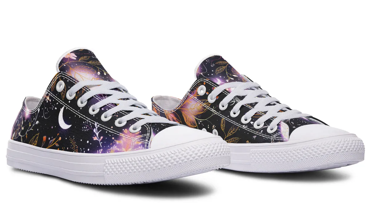 Cosmic Petals Low Tops - Classic Premium Canvas Shoes with Comfortable and Durable Soles