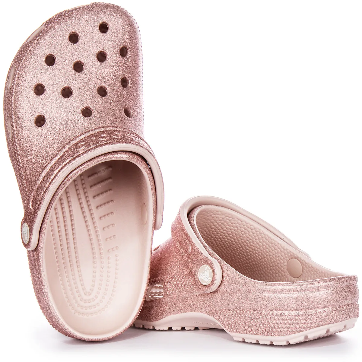 Crocs Classic Glitter In Rose For Unisex