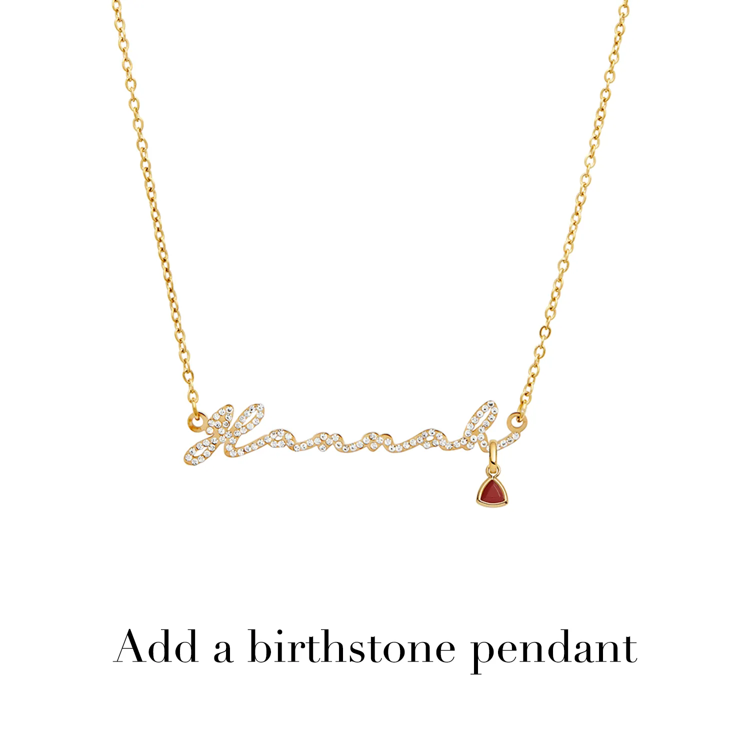 Crystal Signature Name Necklace (Gold)