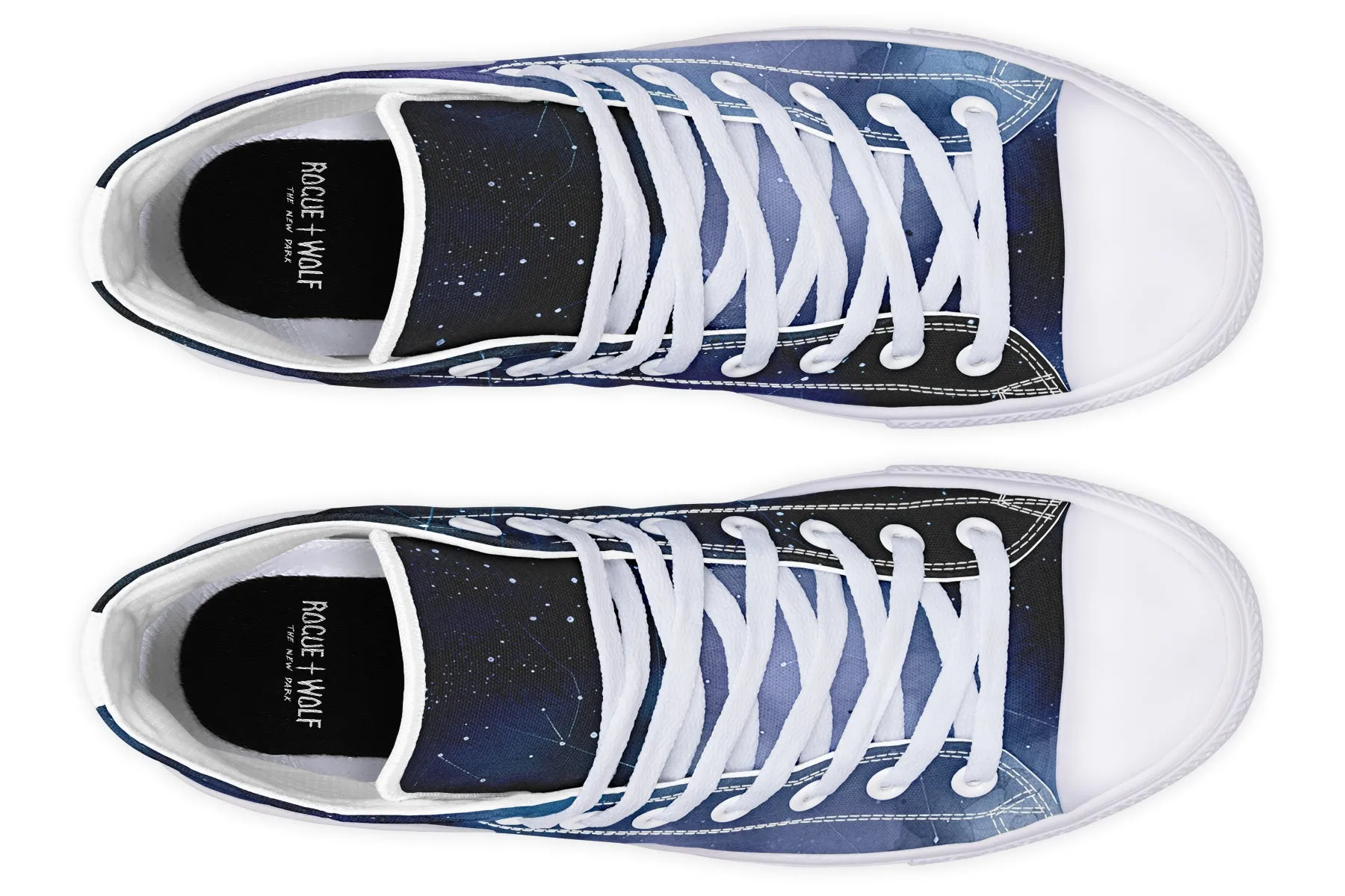 Deep Blue High Tops - Classic Premium Canvas Shoes with Comfortable and Durable Soles