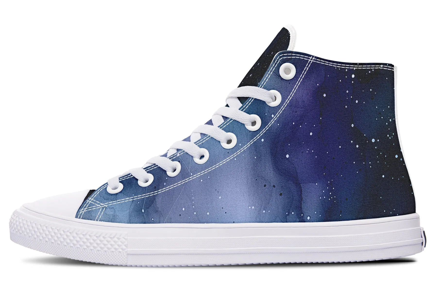 Deep Blue High Tops - Classic Premium Canvas Shoes with Comfortable and Durable Soles