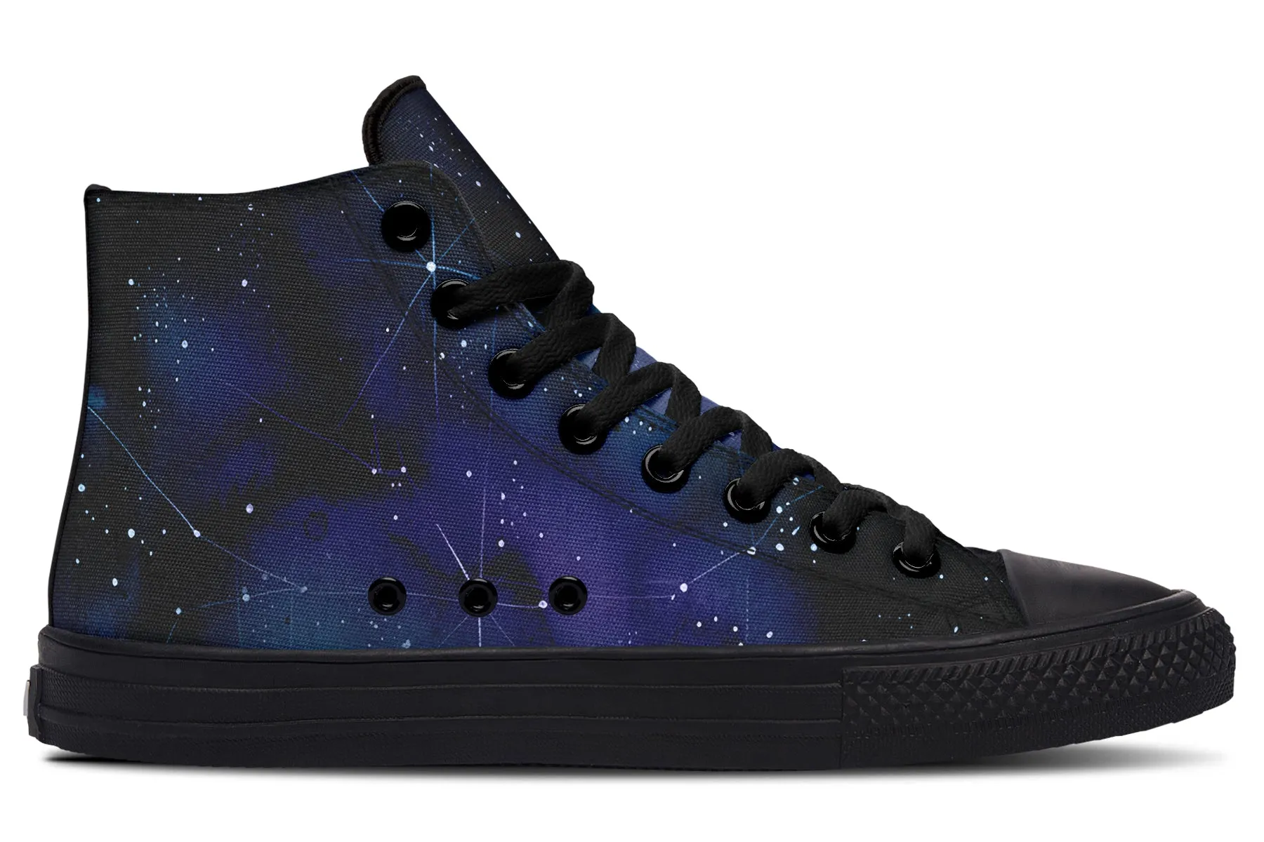 Deep Blue High Tops - Classic Premium Canvas Shoes with Comfortable and Durable Soles