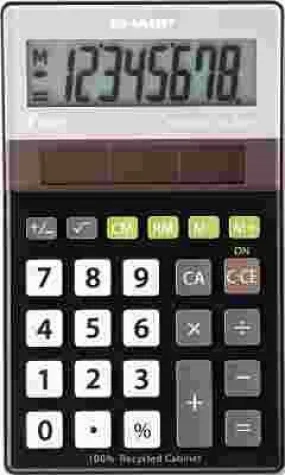 El-R277Bbk Recycled Series Handheld Calculator 8-Digit Lcd Black