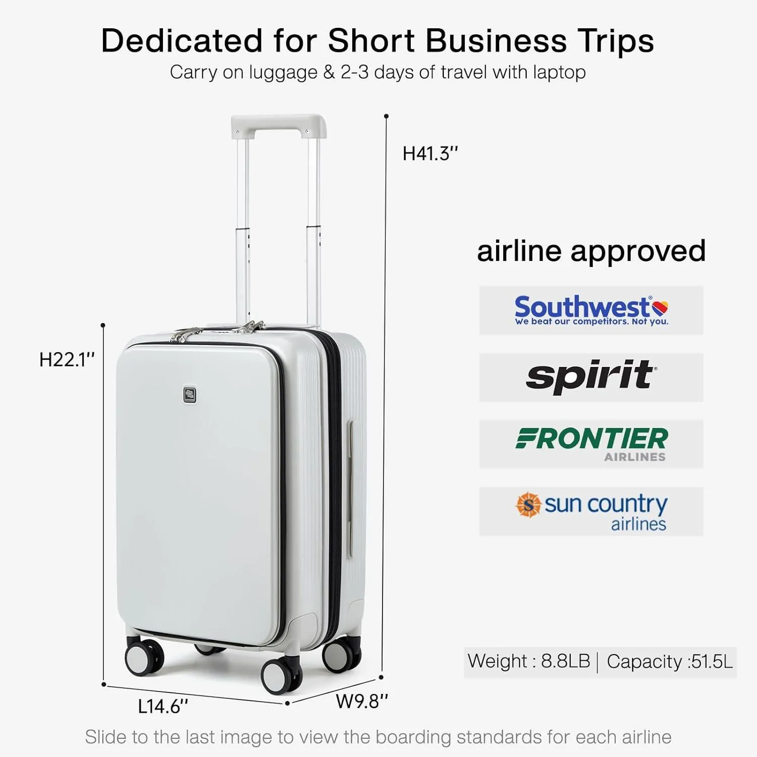 Expandable Suitcases with Wheels Hardshell Carry on Luggage