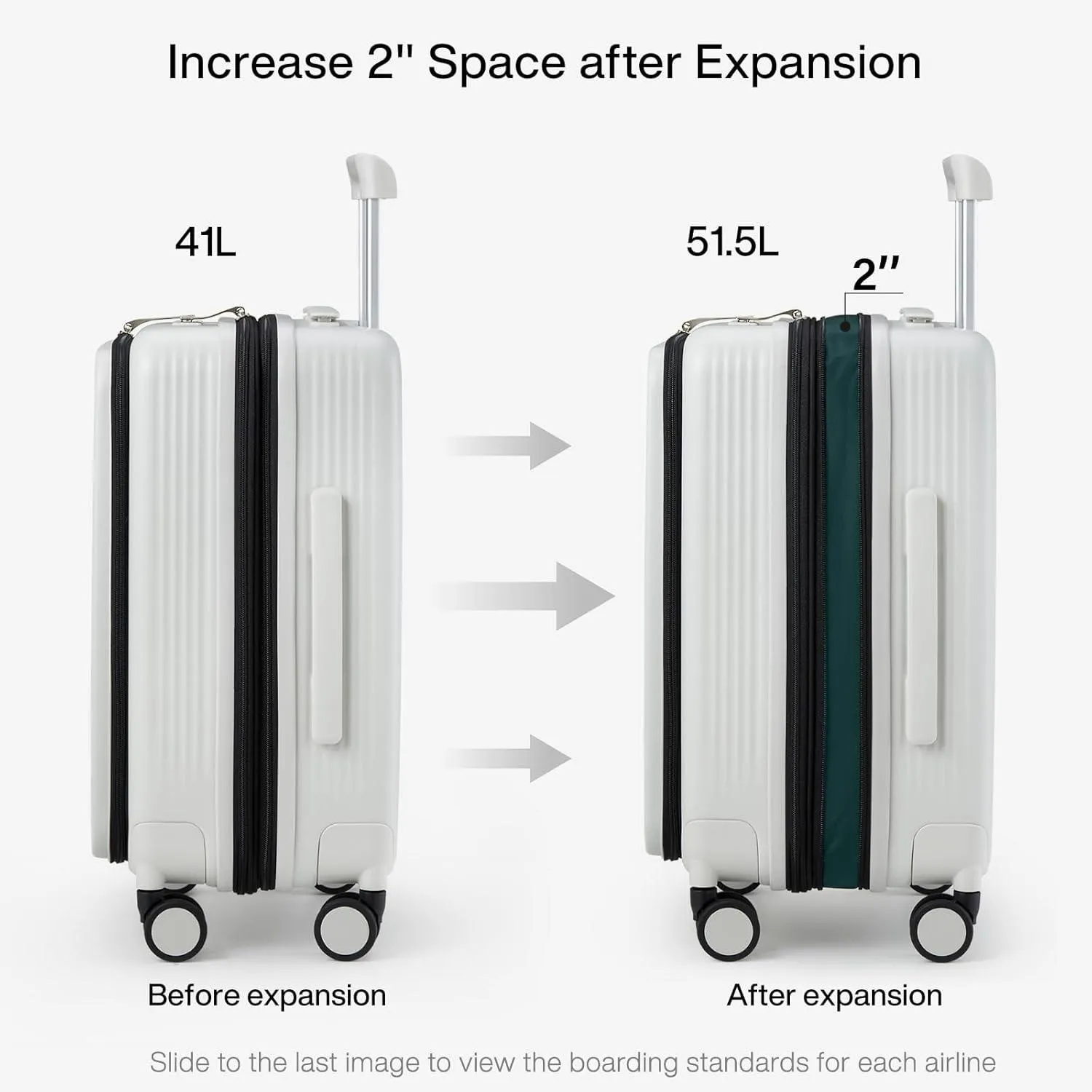 Expandable Suitcases with Wheels Hardshell Carry on Luggage