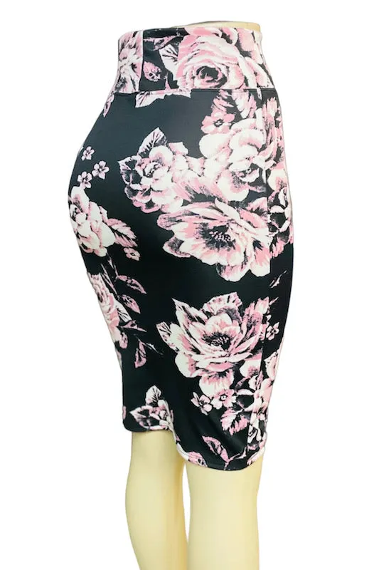 Fallin' In Rose Pencil Skirt