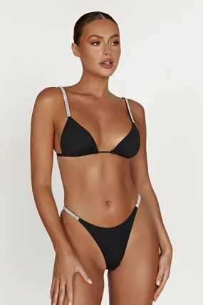 Finley Diamante Band Recycled Bikini Top - Black