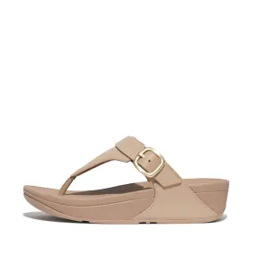 FitFlop Lulu Adjustable Leather Toe Post Sandals Latte Beige