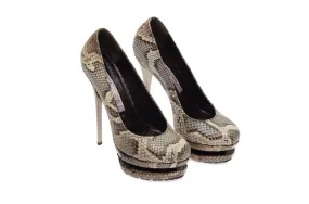 Gianmarco Lorenzi - Grey Platform Snakeskin Pumps - IT 38 1/2