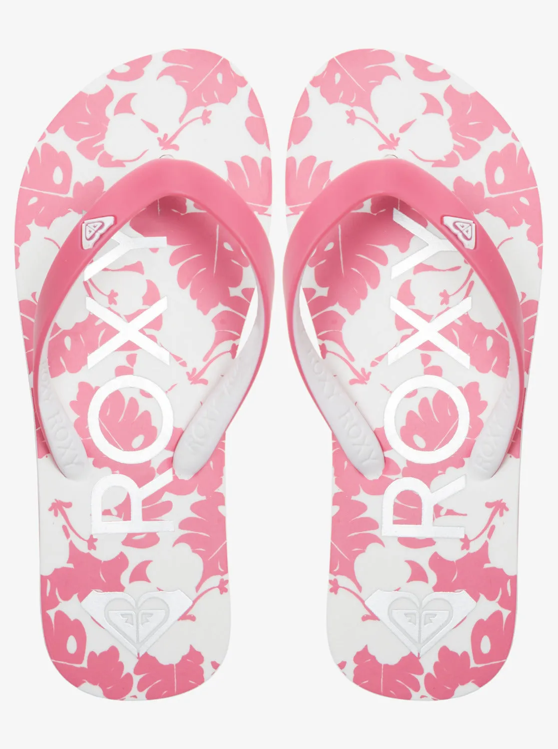 Girls 4-16 Tahiti Flip-Flops - Super Pink/White