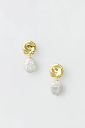 Gold Coin Reflection Earrings