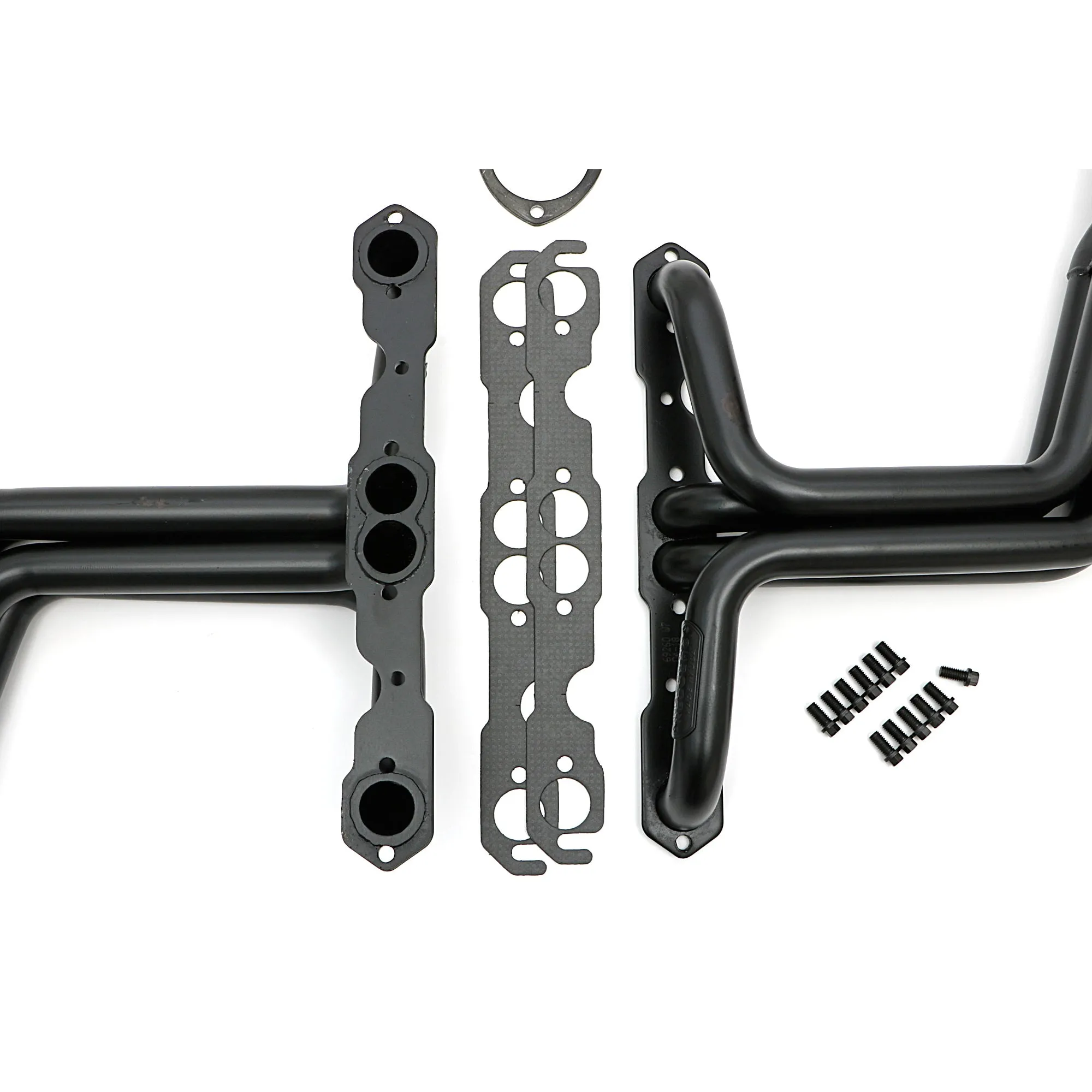 Hedman Hedders Street Headers - 1.5 in Primary - 3 in Collector - Black Paint - Small Block Chevy - GM Fullsize SUV / Truck 1955-66 - Pair