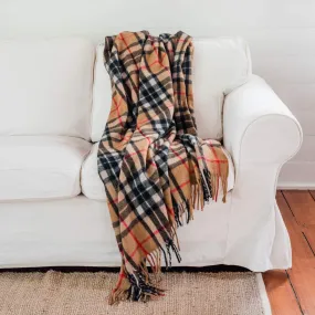 Heritage Collection | Recycled Wool Tartan Blankets | Camel