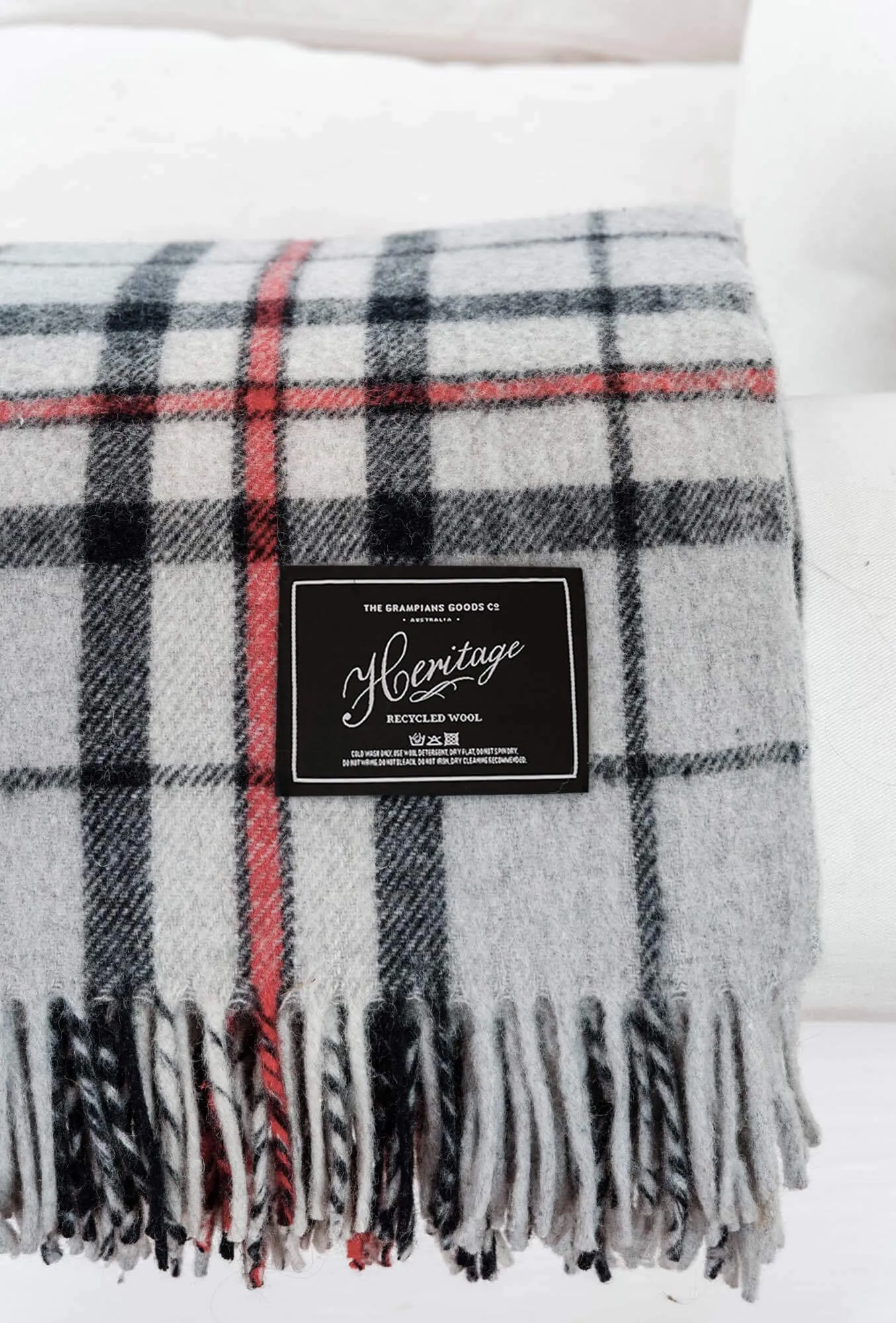 Heritage Collection | Recycled Wool Tartan Blankets | Grey