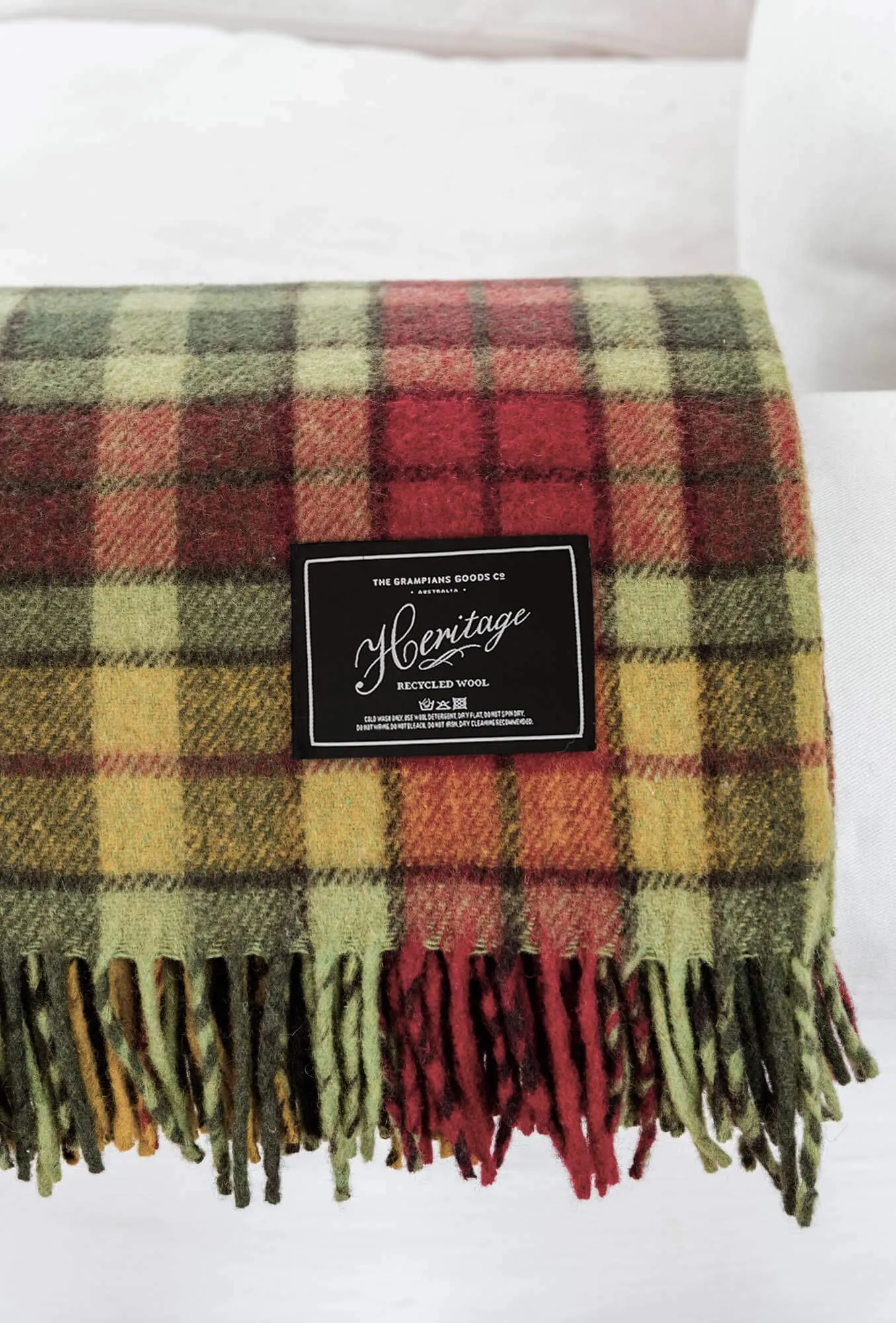 Heritage Collection | Recycled Wool Tartan Blankets | Maple Moss