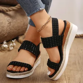 Hnzxzm Women's Summer Wedge Sandals Lightweight Non Slip Walking Sandals Woman Plus Size Casual Holiday Beach Sandalias 2024