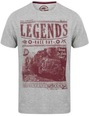 Legends Motif Crew Neck T-Shirt In Light Grey Marl - South Shore