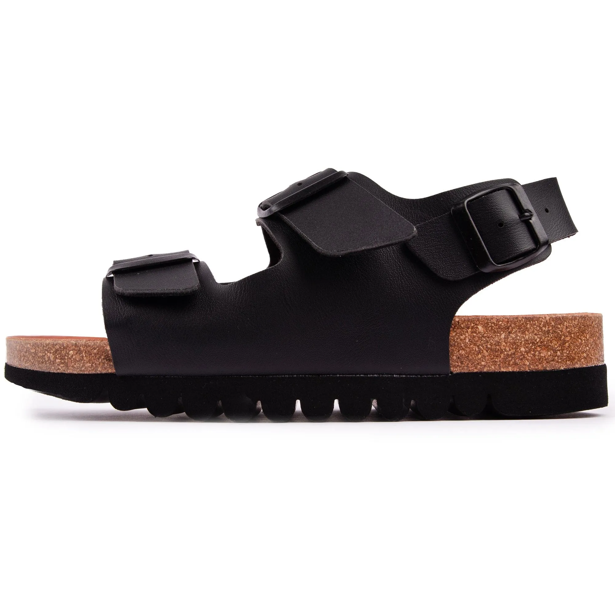 Lima Women's Vegan Footbed Sandals | Black