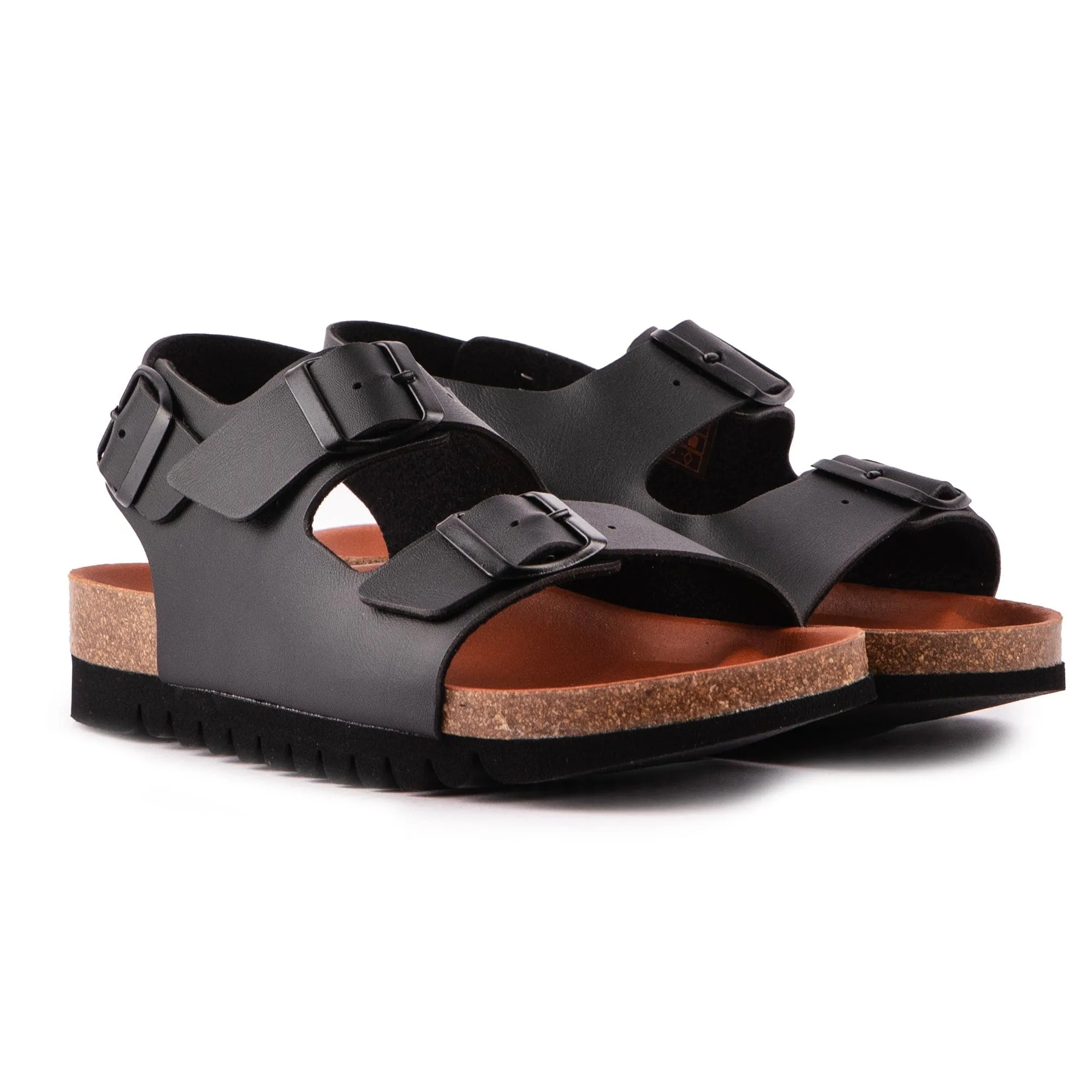 Lima Women's Vegan Footbed Sandals | Black