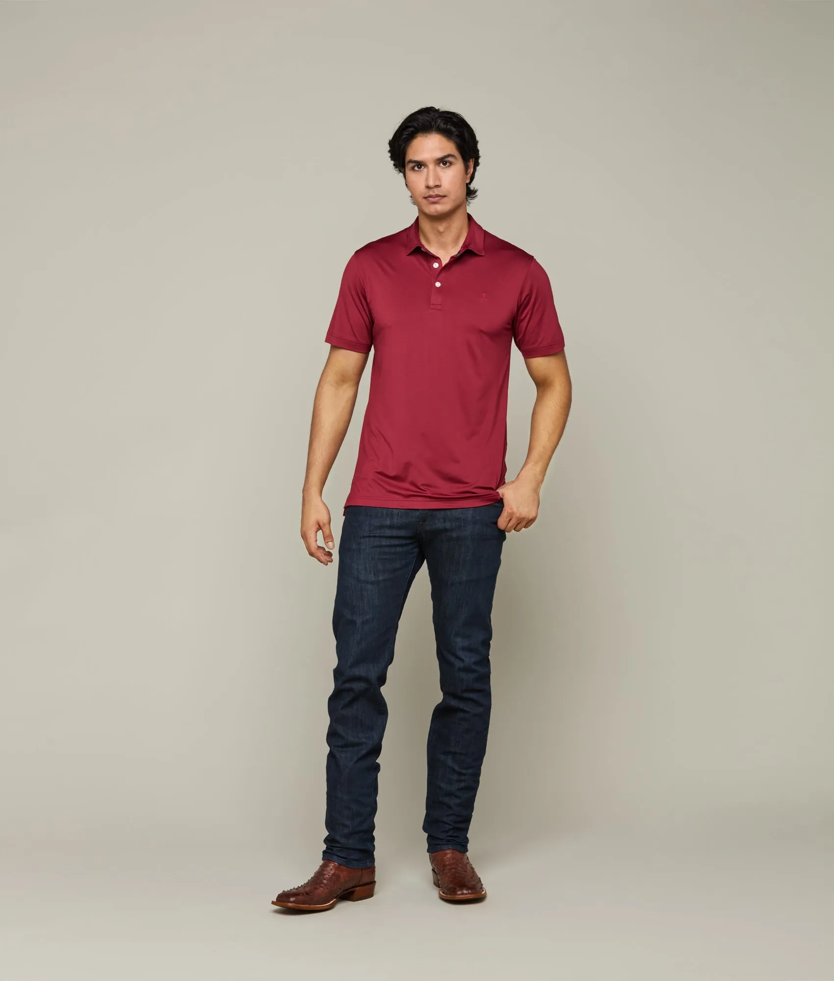 Lucchese Golf Polo :: Texas A&M Maroon