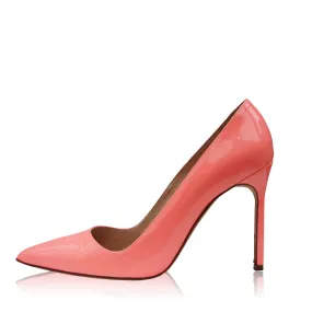 MANOLO BLAHNIK BB CORAL PATENT LEATHER PUMP