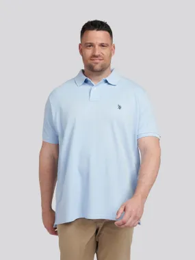 Mens Big & Tall Pique Polo Shirt in Chambray Blue