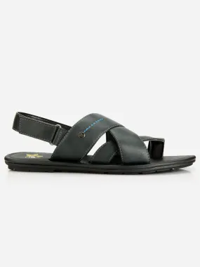 Men's Black Cross Starps Casual Sandal (IX5010)