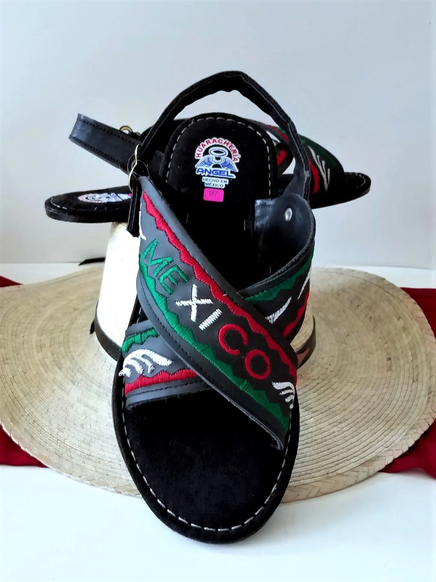 Men's Mexican Handmade Embroidered Leather Sandals-Huarache Cruzado