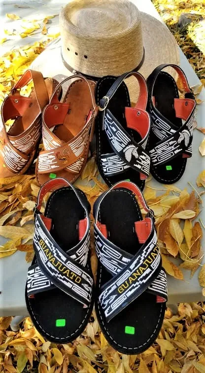 Men's Mexican Handmade Embroidered Leather Sandals-Huarache Cruzado