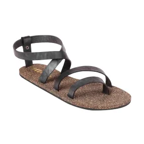 Paaduks Zee Slingback Cork Sandals for Women (Black)