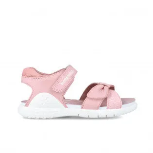 Pink leather sandals with bow