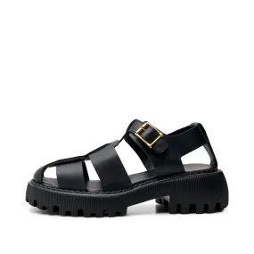 Posey sandal leather - BLACK