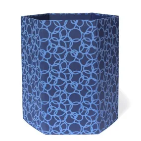 Recycled Cotton Storage/Waste Basket In Blue Interlocking Circles