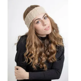 Ruffle Cableknit Flat Headband by Valeri