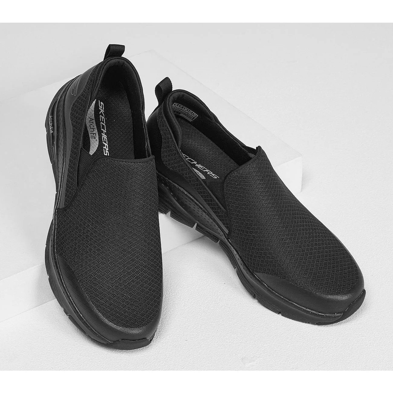 Skechers 232043 Arch Fit Banlin Mens Black Arch Support Slip On Slip Ons