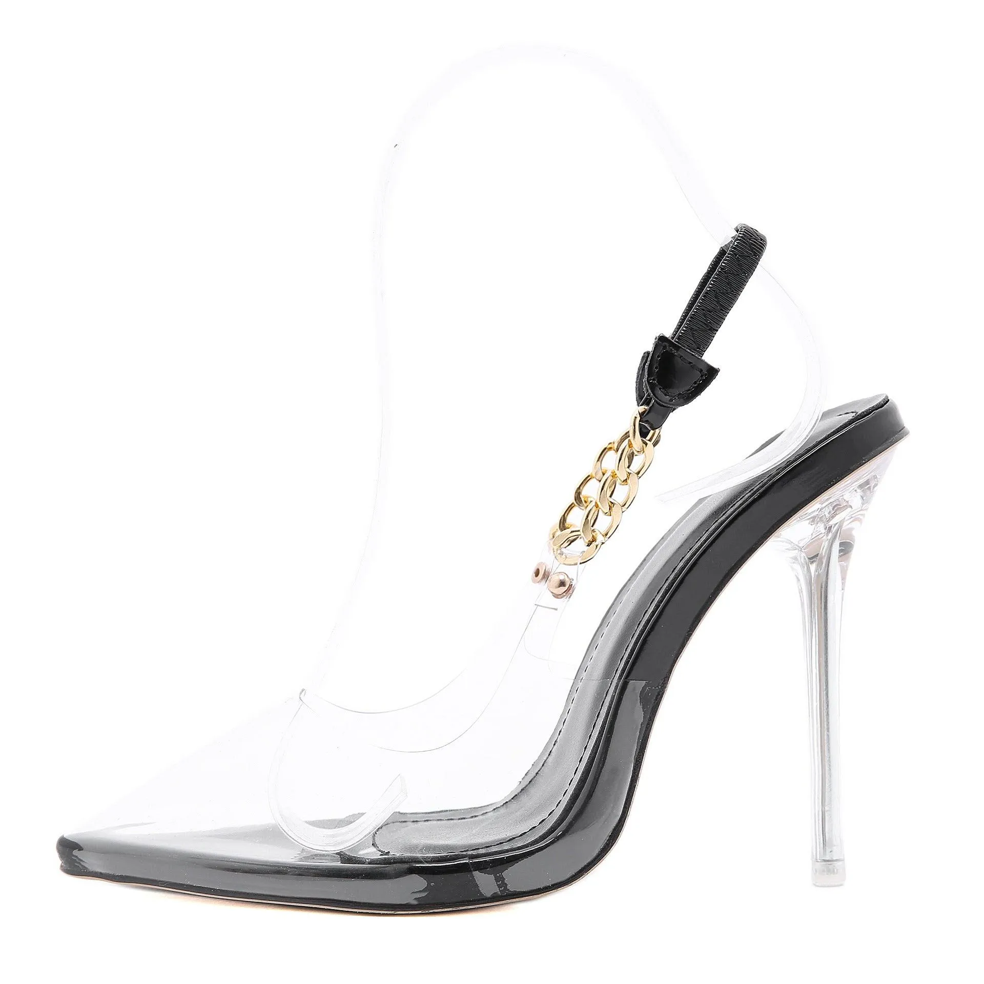 Thong rhinestone buckle stiletto sandals