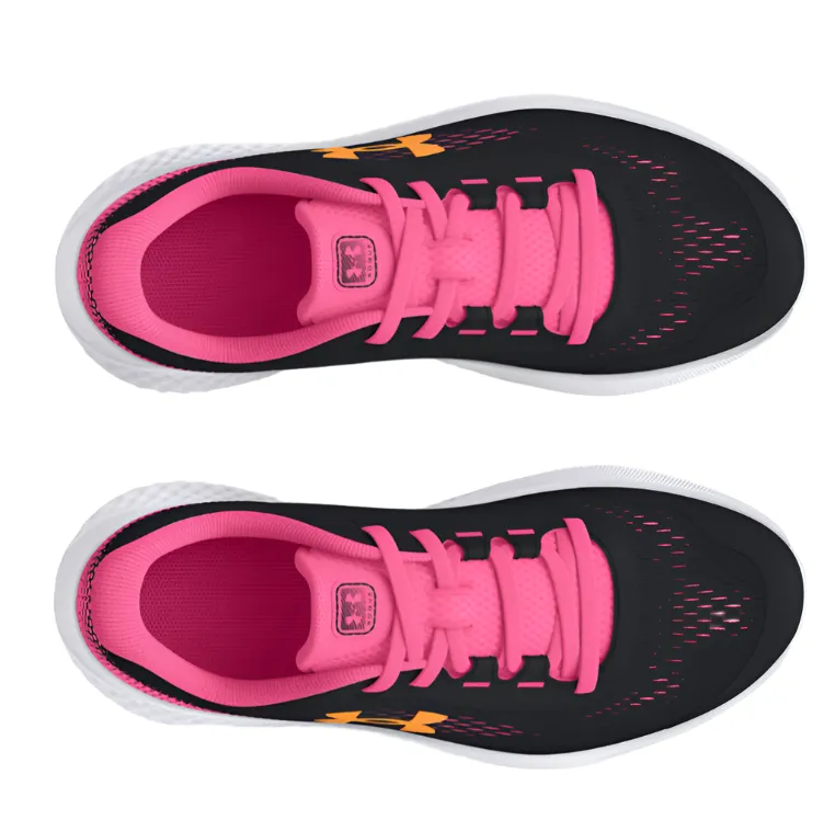 Under Armour Girls Trainer GGS Charged Rogue 4 Black/Pink/Orange